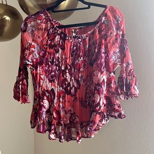 Lucky Brand Cropped Floral Top